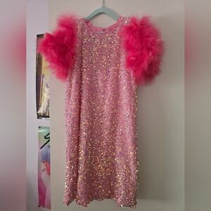 Pink Sequin Kids Costume Dress - WICKED - GLINDA